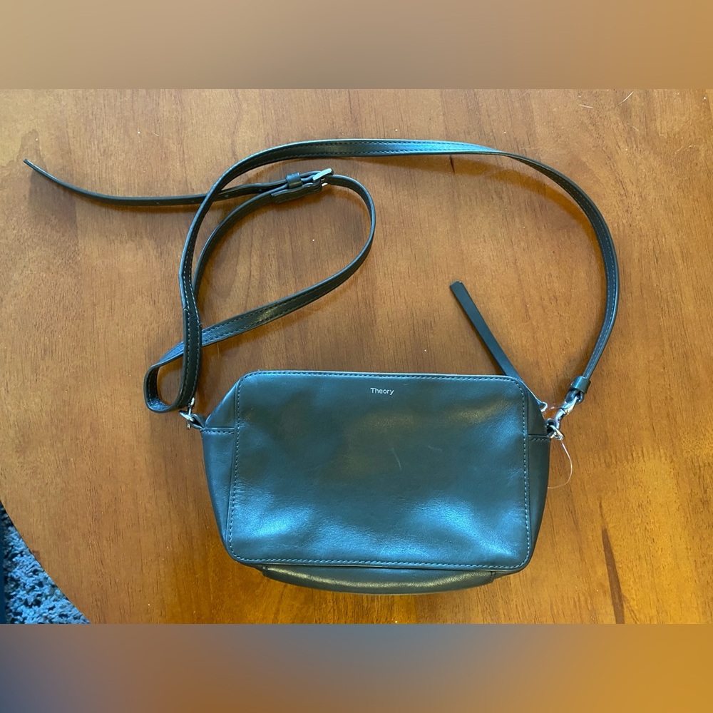 Theory Camera Crossbody Leather Bag/ Purse